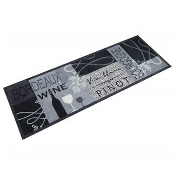 vidaXL Keukenmat wasbaar wijnprint 60x180 cm fluweel grijs, Verzenden