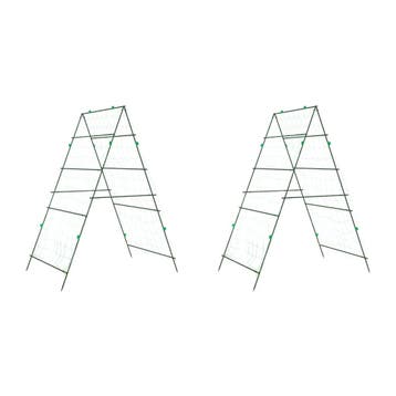 vidaXL Plantenklimrekken 2 st A-frame staal, Verzenden, Nieuw