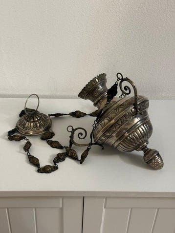 Plafondlamp - .800 zilver - Antieke zilveren lamp