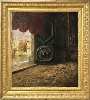 Rubens Santoro (1859 - 1942) - Scorcio di Venezia da una