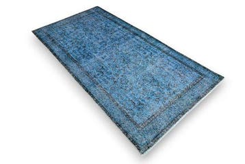 Blauwe vintage - Vloerkleed - 220 cm - 115 cm - met, Nieuw
