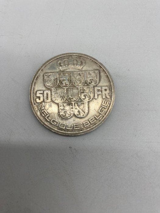 België. 1939-1940 Lot de 5 pièces 50 francs en argent, Postzegels en Munten, Munten | Nederland