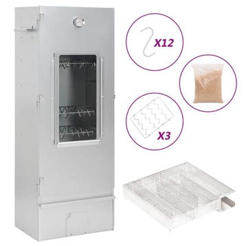 vidaXL BBQ-rookoven met koude rookgenerator gegalvaniseerd, Verzenden
