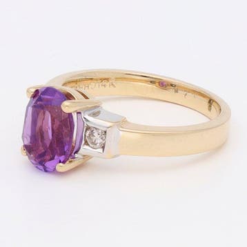 Bague - 14 carats Or jaune, Or blanc Diamant (Naturelle) -