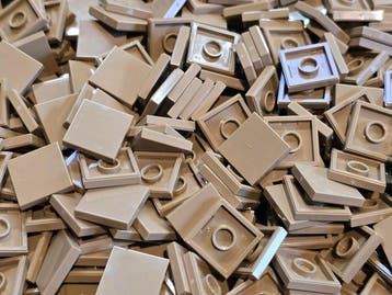 Lego Onderdelen - New Tile 2 x 2 Dark Tan 750pcs, Nieuw