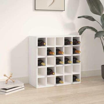 vidaXL Wijnkast Wit 56x25x56 cm Massief grenenhout, Verzenden, Nieuw