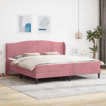vidaXL Bedframe met hoofdeinde Roze 200 x 200 cm Fluweel, Verzenden