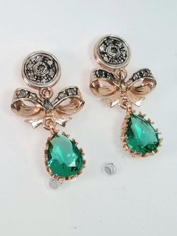 Zonder minimumprijs - Oorbellen - 9 kt. Zilver, Roségoud