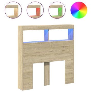 Hoofdbordkast Sonoma Eiken LED | Tweede kansje | OP = OP, Overige materialen, 100 cm, Overige kleuren, Verzenden