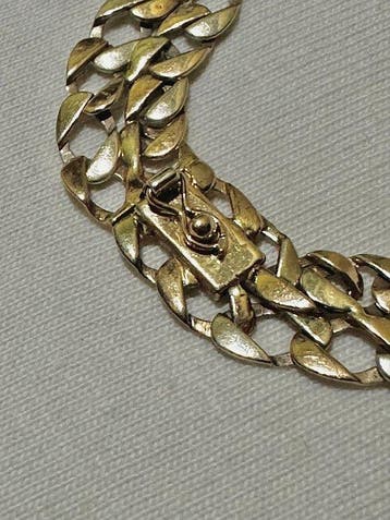 Armband - 14 karaat Witgoud, Geel goud, Roségoud - Gourmette, Nieuw