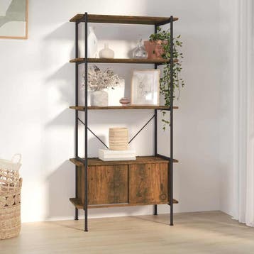 vidaXL Opbergrek 5-laags met kast 80x40x163 cm staal en, Verzenden