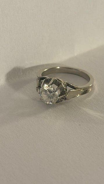 Bague de fiançailles - 18 carats Or blanc - 1.00ct. tw., Bijoux, Sacs & Beauté
