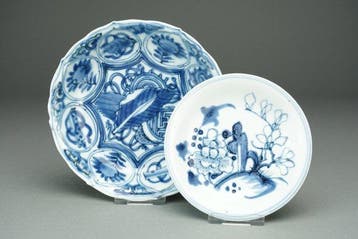 Assiette en kraakware + assiette Dehua - Porcelaine -