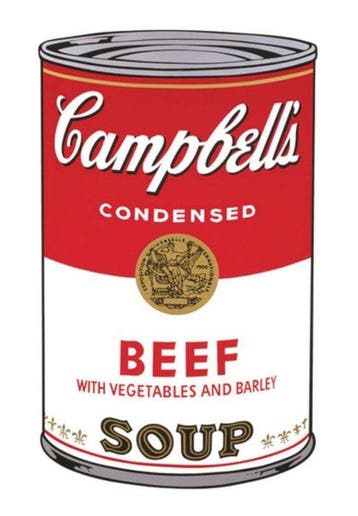 Andy Warhol - “Campbells Soup I, 1968 (beef)”. Copyright: