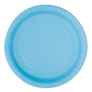 Lichtblauwe Borden Rond 17,5cm 8st, Verzenden, Nieuw