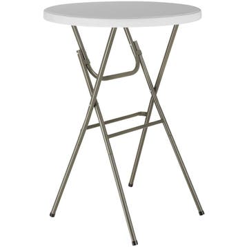 tectake Opklapbare statafel van staal Ø80cm - wit, Tuin en Terras, Verzenden, Nieuw