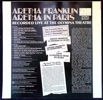 Aretha Franklin - Aretha In Paris (Germany 1968 1st