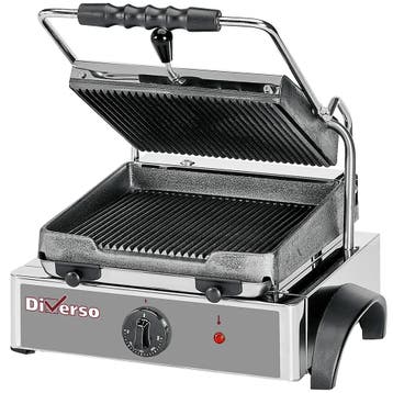 Contact-/Paninigrill | Enkel | Gegroefd Oppervlak 255x255, Verzenden, Nieuw in verpakking