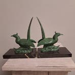 Serre-livres (2) - Oiseaux de paradis - Marbre, zinc moulé