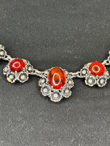 Zonder minimumprijs - Ketting Zilver Barnsteen - Boho stijl