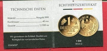 Duitsland. Gold medal 2024 Deutsch Mark - Proof (Zonder, Timbres & Monnaies