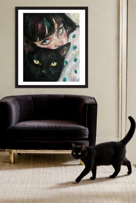 Anna Dart - Black Cat, Antiek en Kunst, Kunst | Designobjecten