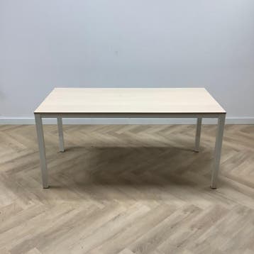 VEPA kantinetafel, (bxd) 160x80 cm, midden-eiken - wit, Bureau