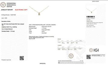 Ketting met hanger - 18 karaat Geel goud - 1.70ct. tw.