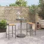 vidaXL 3-delige Tuinbarset poly rattan en massief acaciahout, Tuin en Terras, Verzenden, Nieuw