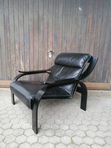 Arflex - Marco Zanuso - Fauteuil - Woodline - Bois, Cuir