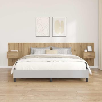vidaXL Hoofdeinde Met Kast 3 st Artisan Eiken Bewerkt hout, Verzenden, Nieuw