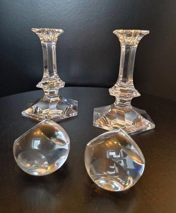 Val Saint Lambert - Kaarsenhouder Hexagonaal (4) - Kristal -