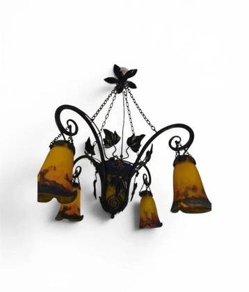 Muller Frères - Muller Frères - Kroonluchter - Glas - Fer, Antiek en Kunst