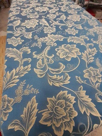Meubelstof - 270 cm - 280 cm - Stof Barok Blauw Goud, Antiek en Kunst