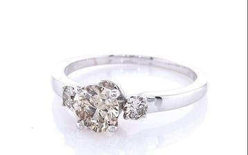 Zonder minimumprijs - Ring - 14 karaat Witgoud - 0.87ct. tw., Nieuw