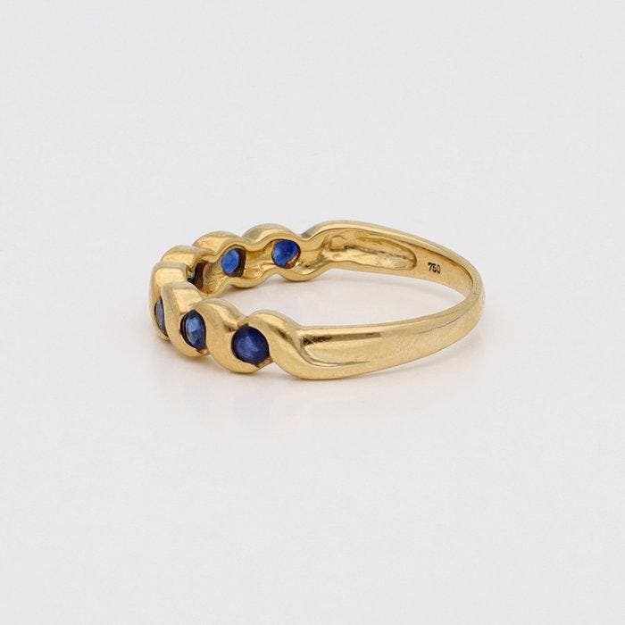Ring - 18 karaat Geel goud Saffier, Handtassen en Accessoires, Ringen