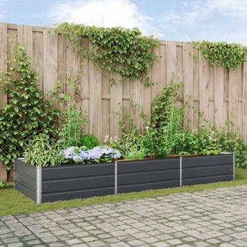 vidaXL Plantenbak Antraciet 290 x 100 x 45 cm Gegevens staal, Verzenden, Nieuw