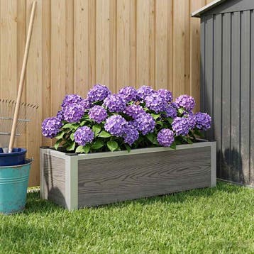 vidaXL Verhoogde plantenbak Grijs 100 x 30 x 22 cm WPC en, Tuin en Terras, Verzenden, Nieuw