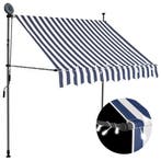 vidaXL Luifel handmatig uitschuifbaar met LED 200 cm blauw, Verzenden