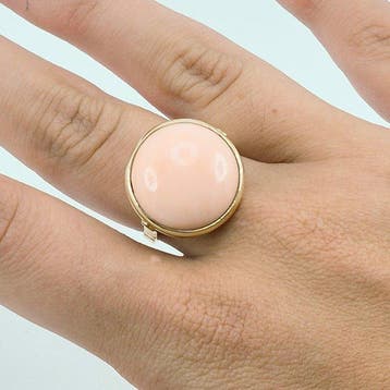Koraal - 18 karaat - Geel goud - Ring - CORALLO ROSA BOKÈ