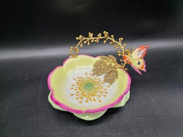 Bol - Porcelaine, Bronze - Papillon, Antiquités & Art