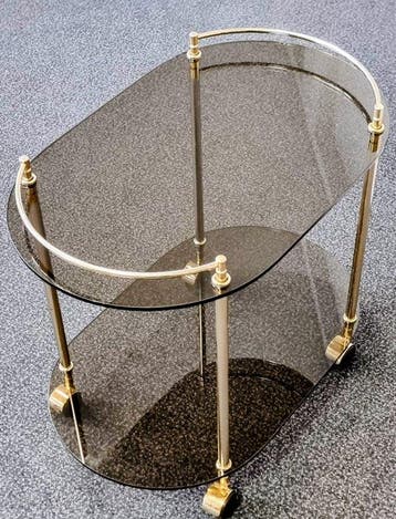 Chariot de service - Laiton, Verre - Élégance épurée