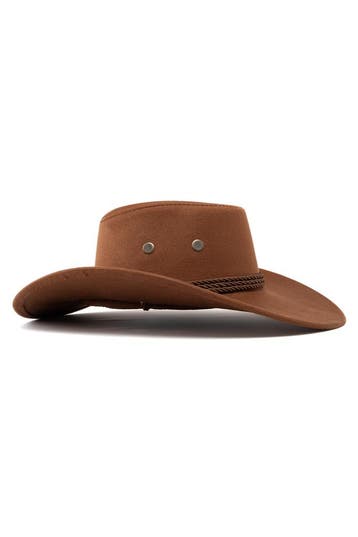KIMU® Cowboyhoed Chocoladebruin Suedelook Lichtgewicht Bruin, Ophalen of Verzenden, Nieuw