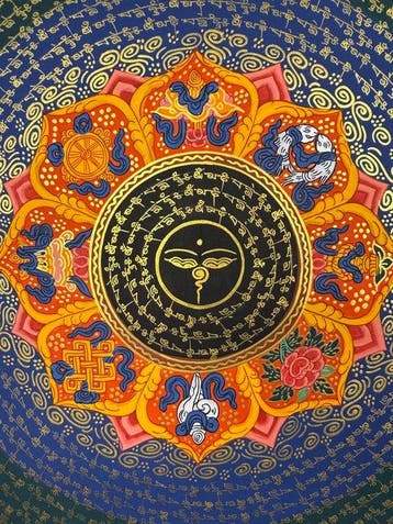 Netra Lama - Unique Om mantra mandala | Handpainted