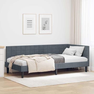 Hoekbed Fluweel 90x200 | Retour deal -34% | Nu weg!, 90 cm, Eenpersoons, Verzenden, Zo goed als nieuw