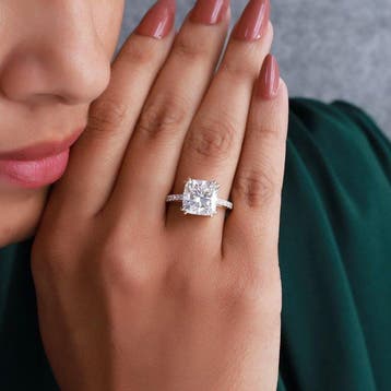 Ring - 14 karaat Geel goud - 5.70ct. tw. Diamant (Lab-grown)