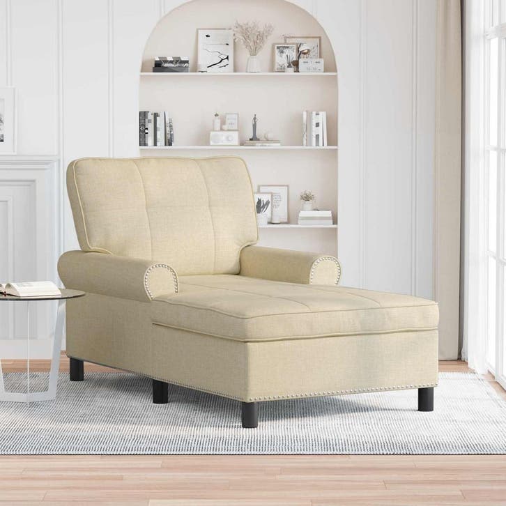 Chaise Lounge Creme 91x157cm | Retour Deal | 41% Korting, Huis en Inrichting, Zetels | Zetels, Minder dan 150 cm, 150 cm of meer