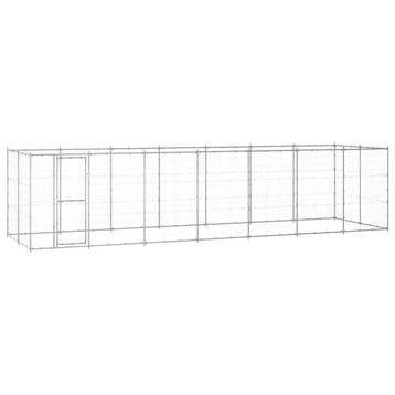 vidaXL Hondenkennel 16,94 m² gegalvaniseerd staal, Verzenden, Nieuw