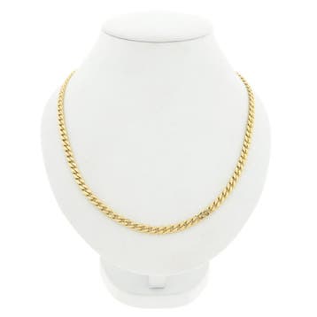 Gouden gourmetschakel ketting, Ophalen of Verzenden, Gebruikt, Goud, Goud