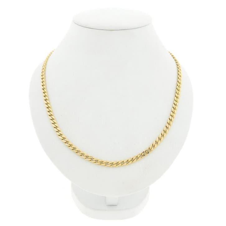 Gouden gourmetschakel ketting, Handtassen en Accessoires, Kettingen, Goud, Gebruikt, Goud, Ophalen of Verzenden